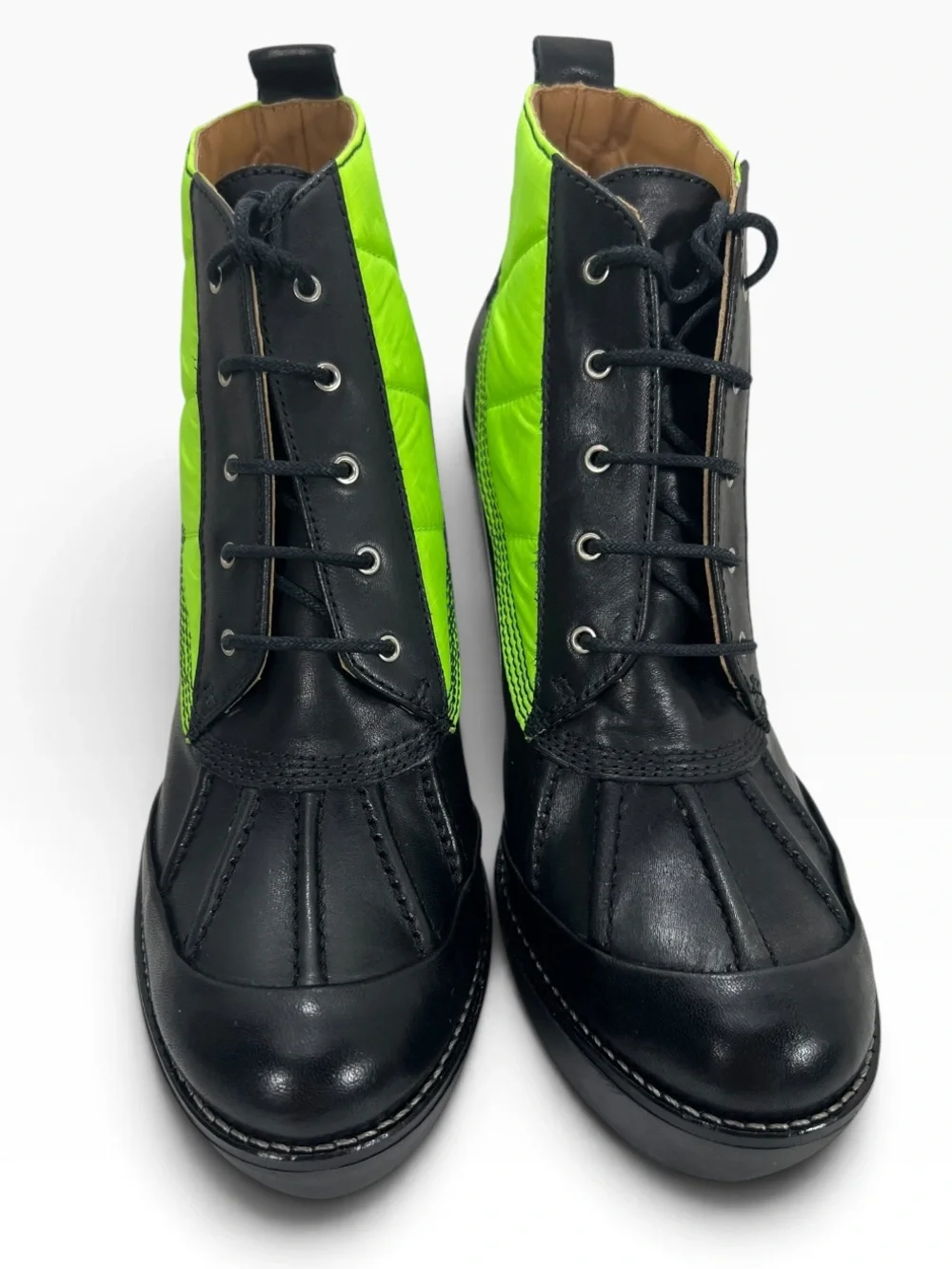 Polo Ralph Lauren Hester Platform Duck Boots in Black/Neon Green